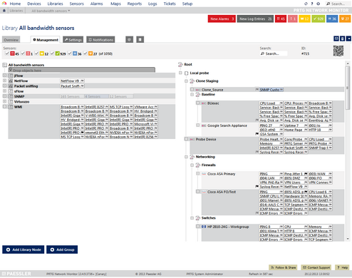 Bandwidth Library in Management Mode 